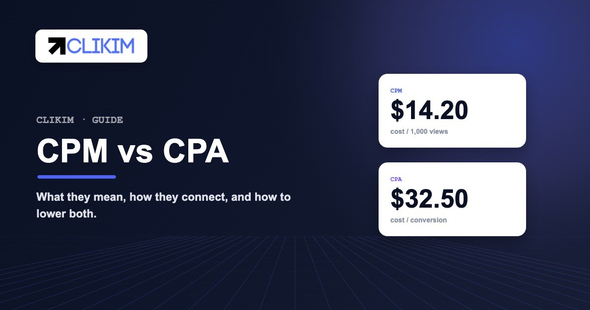CPM vs CPA — cost per 1,000 impressions versus cost per conversion