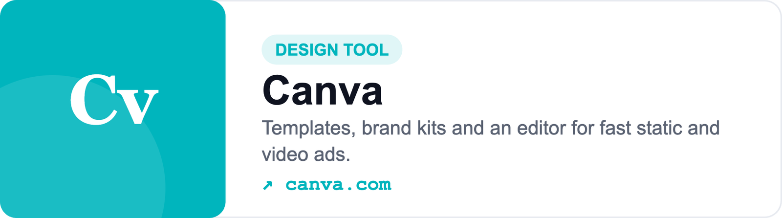 Canva — design tool with templates and brand kits for static and video ads (canva.com)