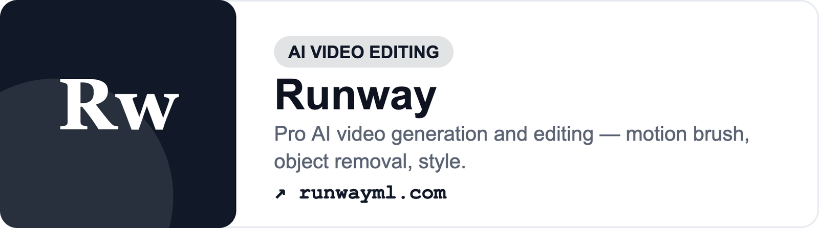 Runway — AI video generation and editing with motion brush and object removal (runwayml.com)