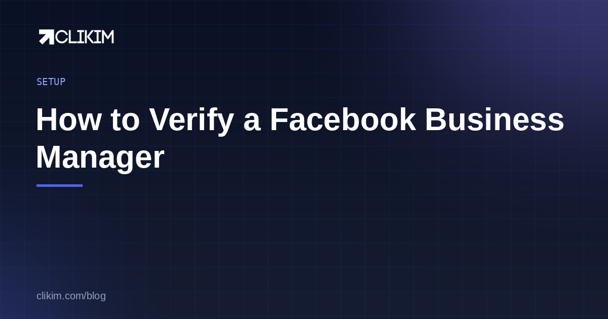 Verifying a Facebook Business Manager in the Security Center
