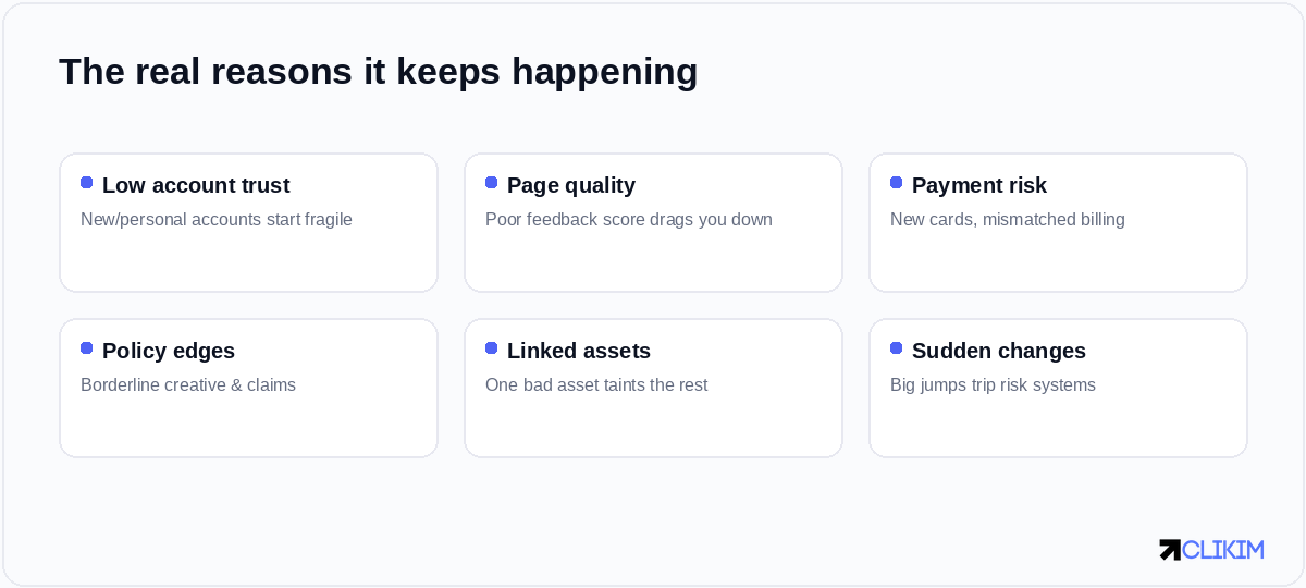 Most repeat bans come back to a small set of root causes — and almost all of them are about trust.