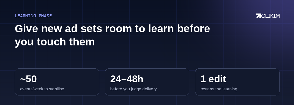 A quick reminder on the learning phase — where many “low spend” cases actually sit.