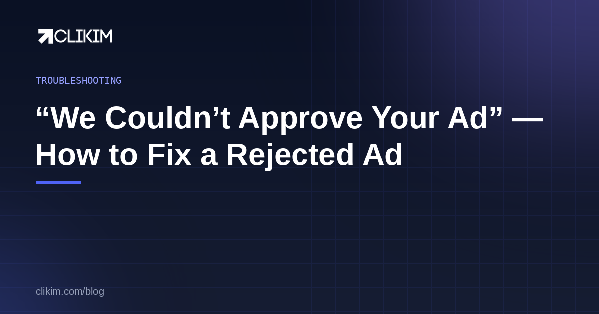 A rejected Facebook ad notice and the steps to fix and resubmit it