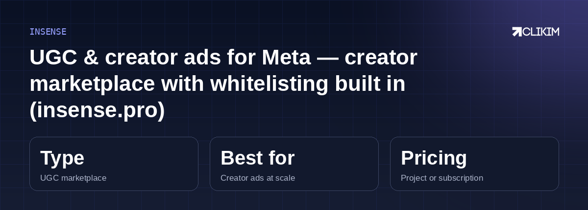 Insense — UGC and creator ads platform (insense.pro)