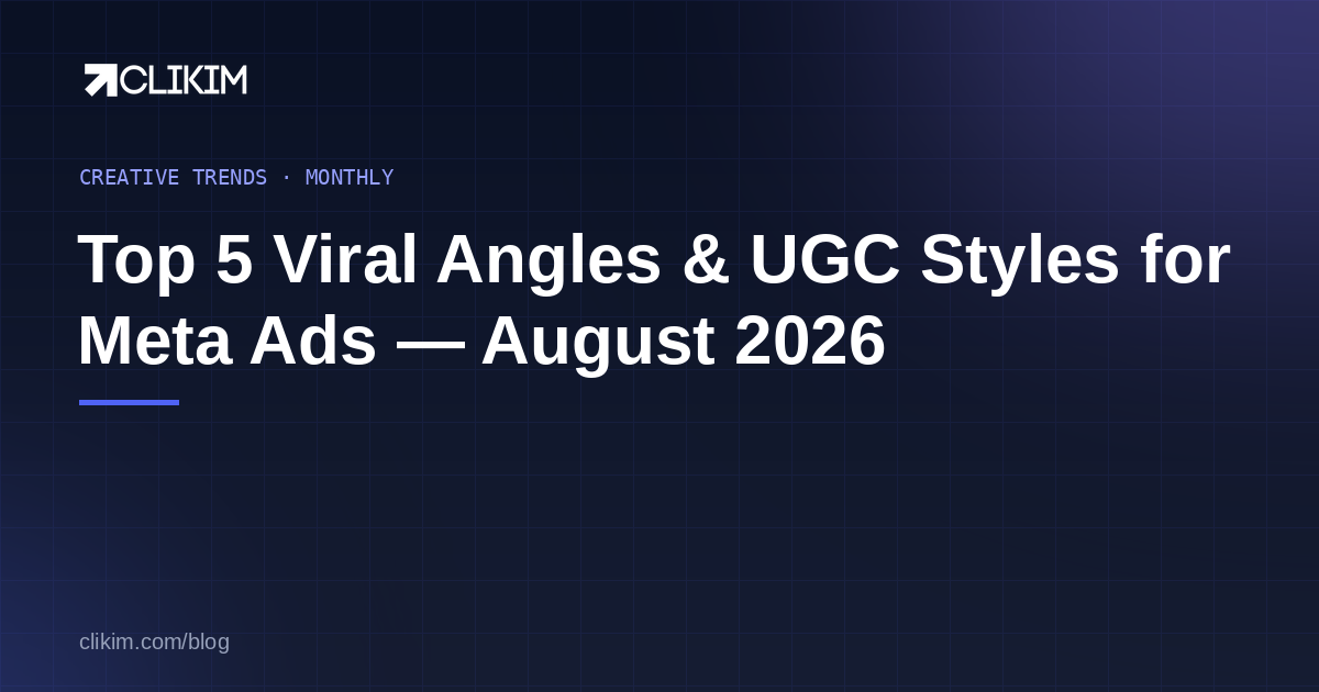 Top viral ad angles and UGC styles for Meta ads — August 2026 edition