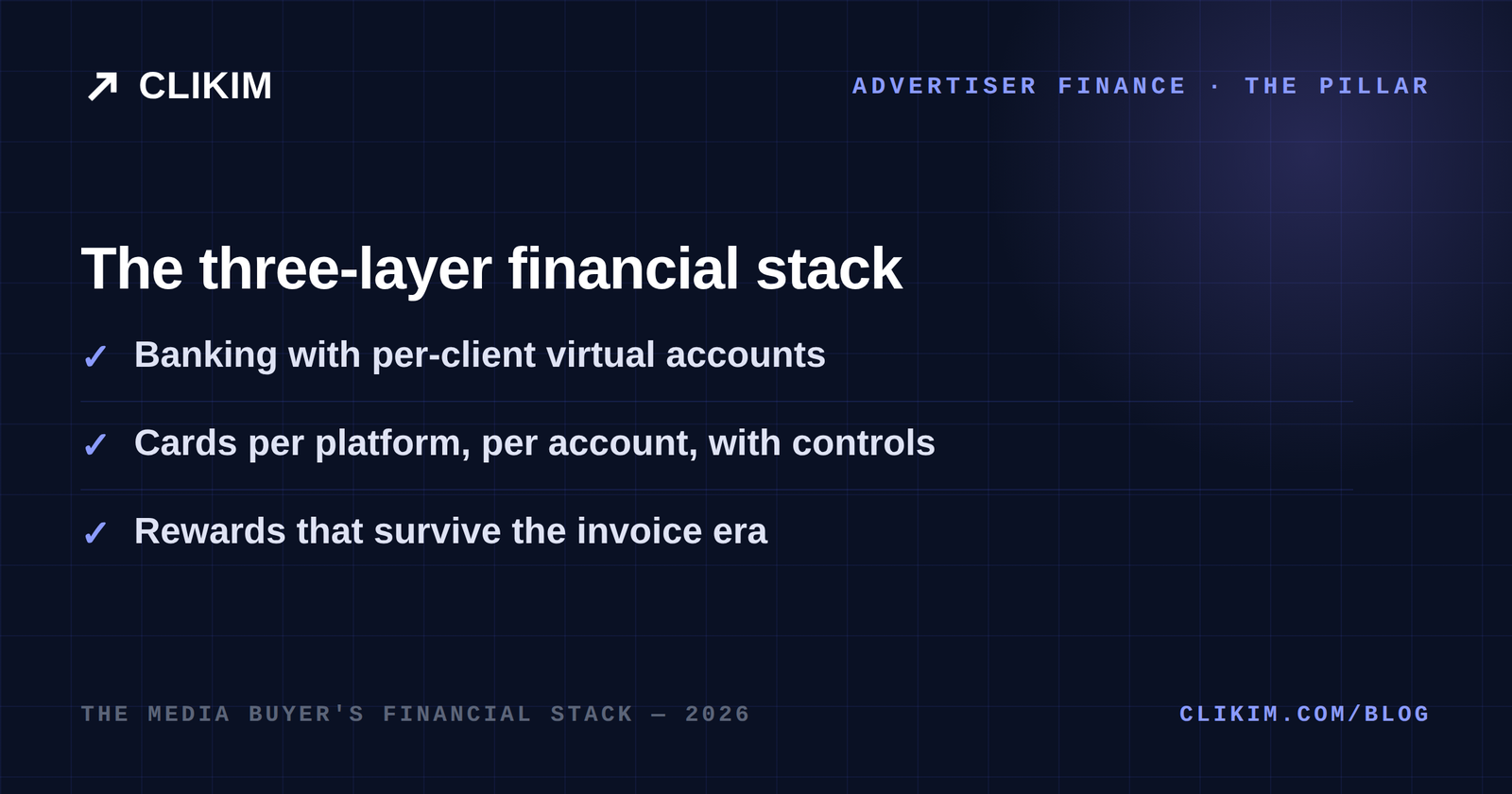 The media buyer's financial stack 2026 — banking, cards and cashback layers