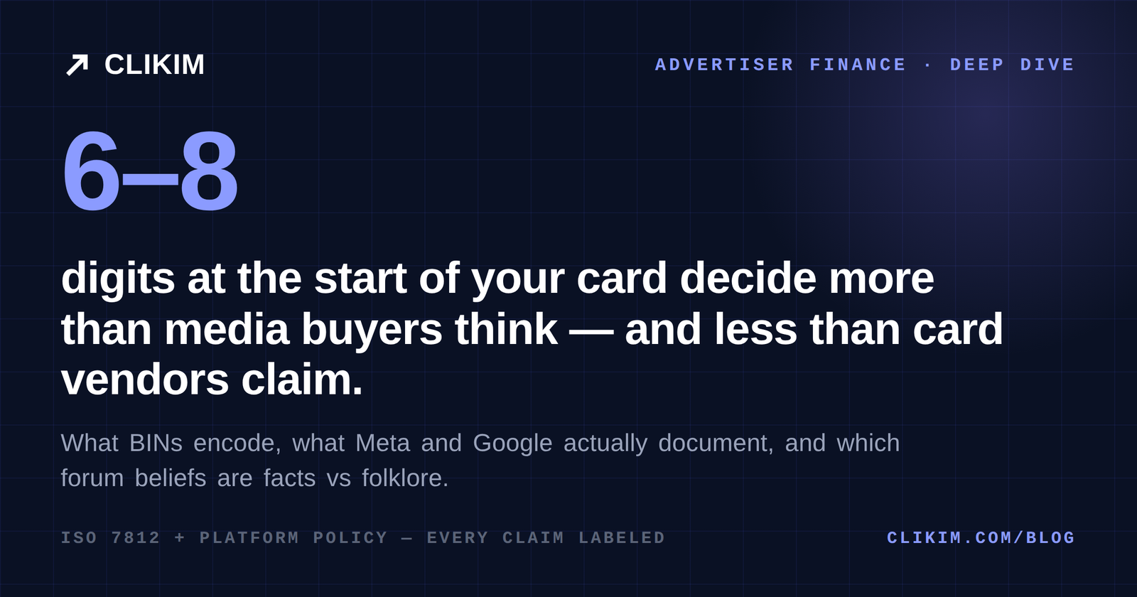 Credit card BINs and Facebook ads — what the first digits encode and why they matter