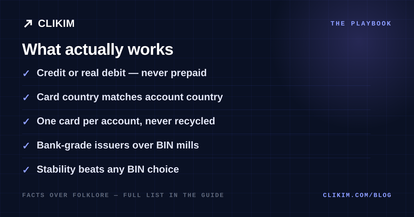 The card setup playbook that survives scrutiny for ad accounts