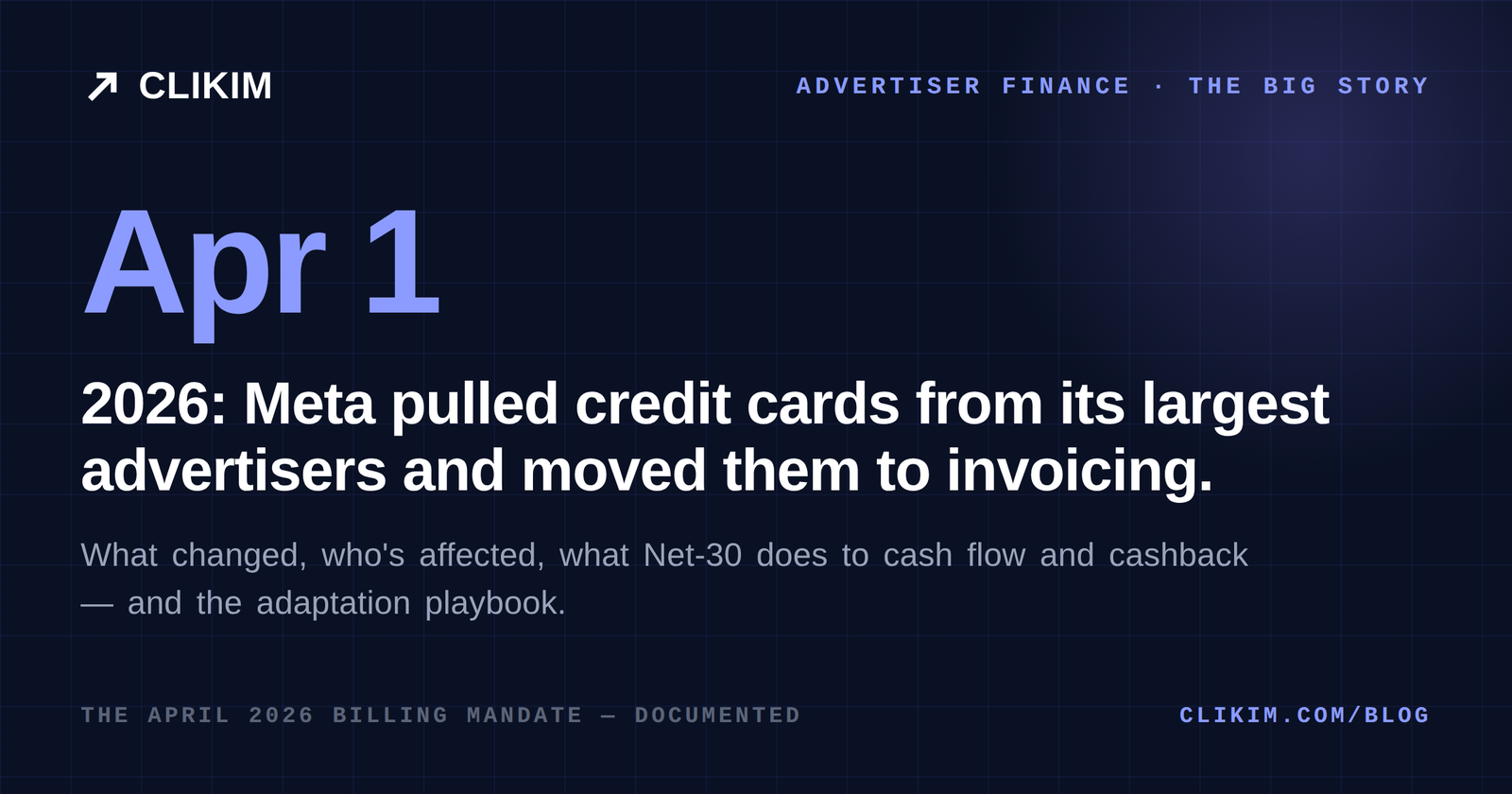 Meta credit line versus credit card billing — the April 2026 mandate explained