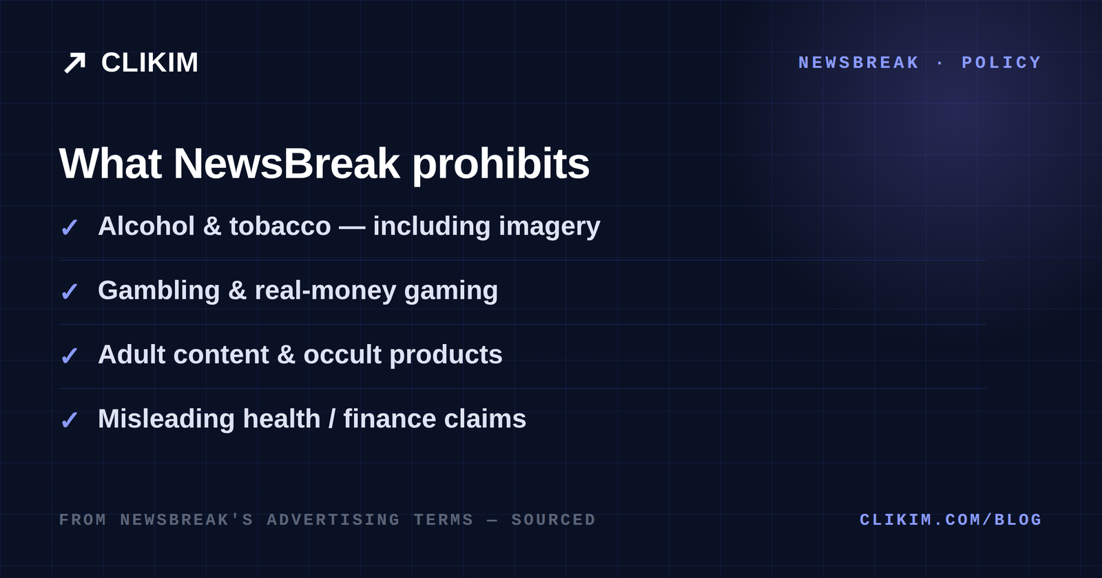 NewsBreak Ad Policies & Restricted Categories (2026)