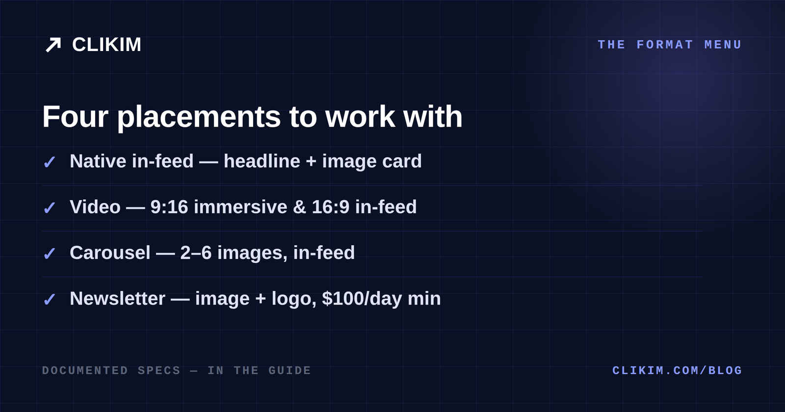 NewsBreak ad formats — in-feed, video, carousel and newsletter