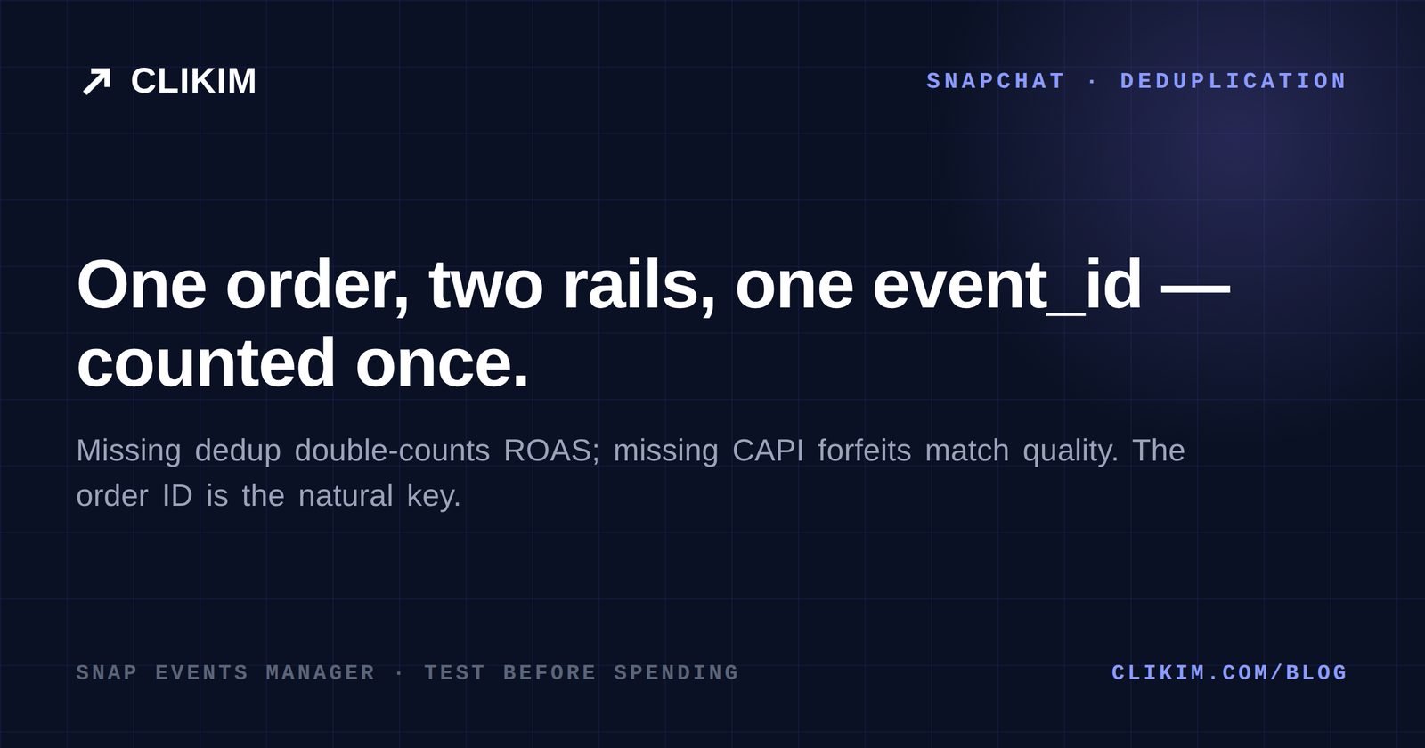 Snapchat event deduplication with shared event_id