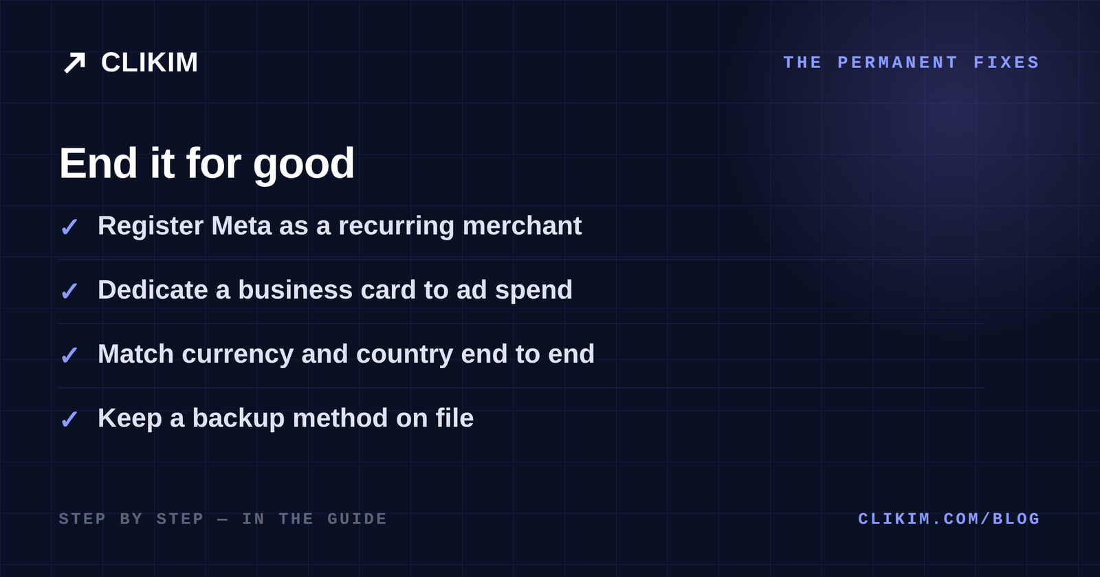 The permanent fixes for banks declining Meta charges